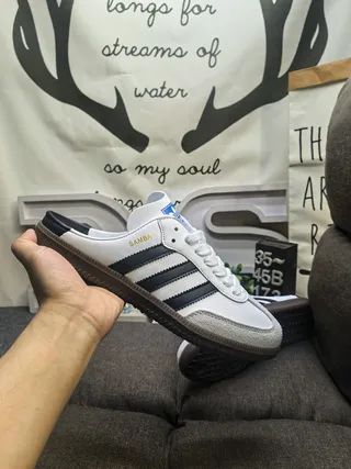 Adidas White Black Slip-On Lace-Up Front Loafer 5