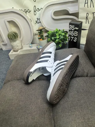 Adidas White Black Slip-On Lace-Up Front Loafer 6