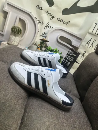 Adidas White Black Slip-On Lace-Up Front Loafer 7