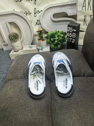 Adidas White Black Slip-On Lace-Up Front Loafer 8