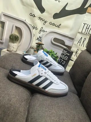 Adidas White Black Slip-On Lace-Up Front Loafer 9