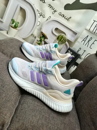 Adidas White Blue Breathable Mesh Upper Sculpted Midsole Lifestyle Sneakers 7