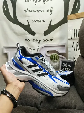 Adidas White Blue Layered Midsole Asymmetric Wave Sculpting Chunky Sneakers 5
