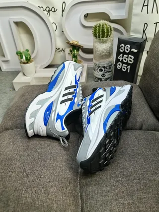 Adidas White Blue Layered Midsole Asymmetric Wave Sculpting Chunky Sneakers 6
