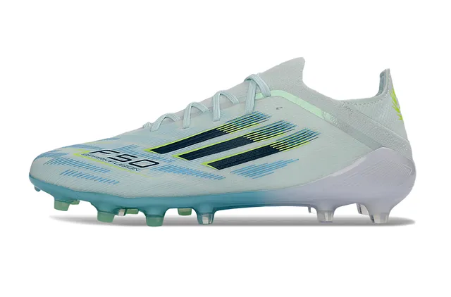 Adidas White Blue Low-Cut Knit Upper Asymmetrical Lacing Firm-Ground Soccer Shoes 7