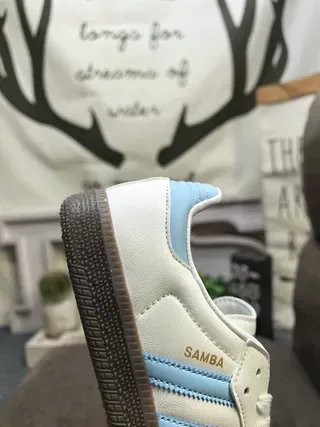 Adidas White Blue Low-Top Suede-Leather Upper Lifestyle Sneakers 3