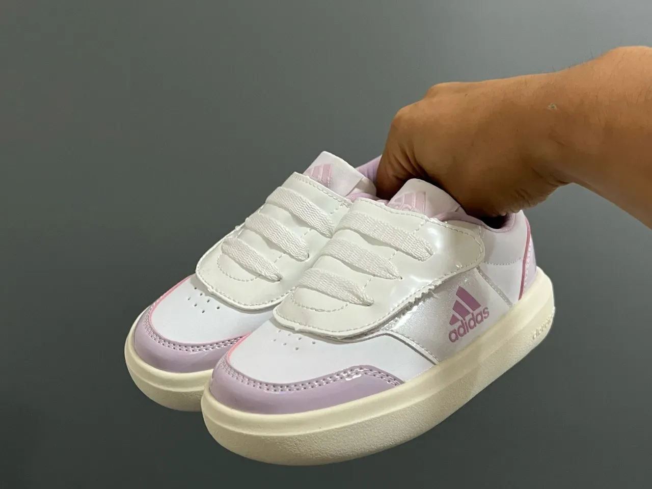 Adidas White Blue Low-Top Velcro Strap Lifestyle Sneakers 5