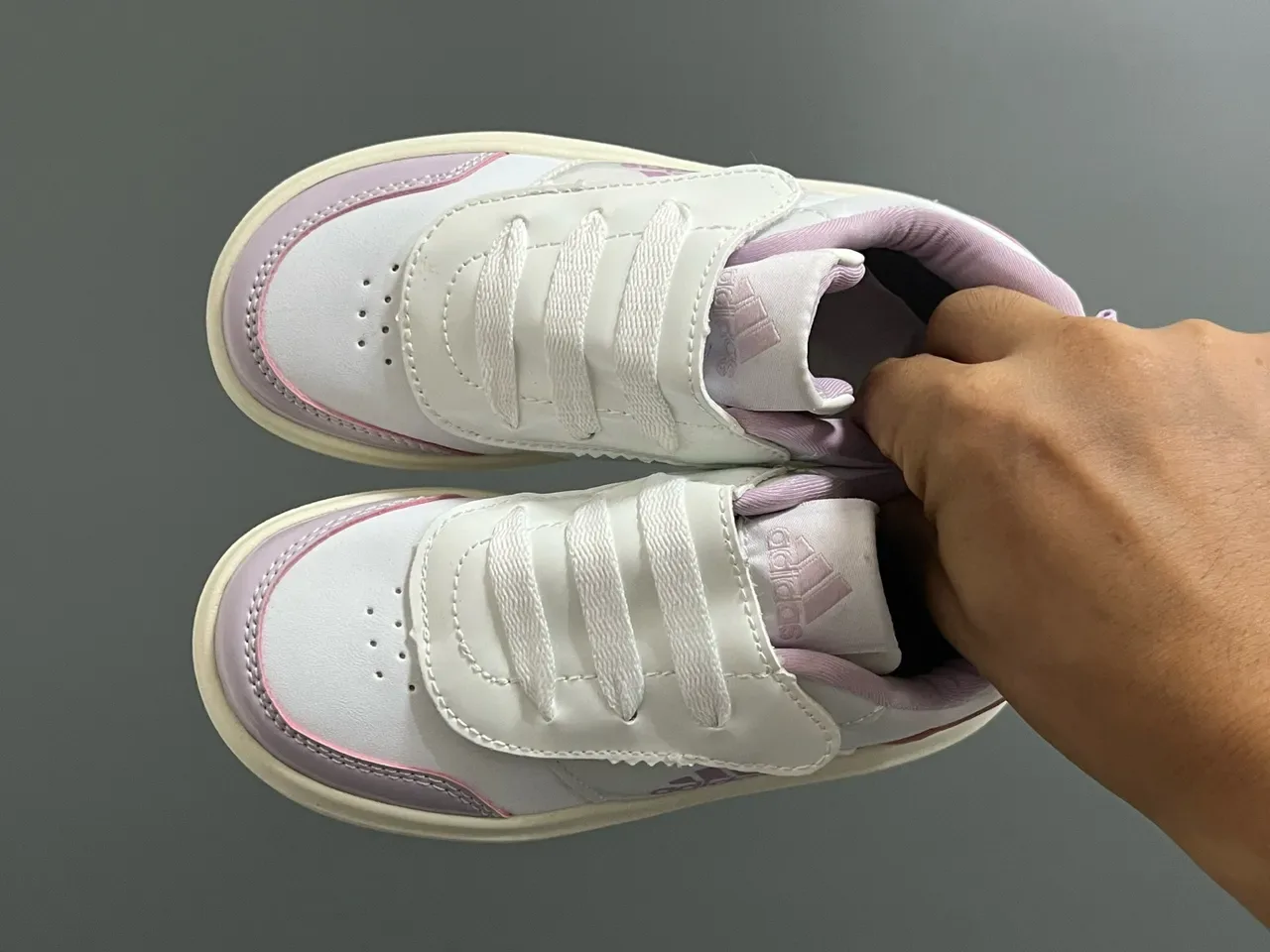 Adidas White Blue Low-Top Velcro Strap Lifestyle Sneakers 6