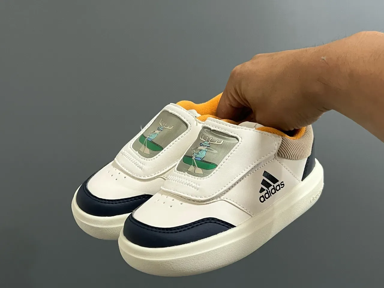 Adidas White Blue Low-Top Velcro Strap Lifestyle Sneakers 14