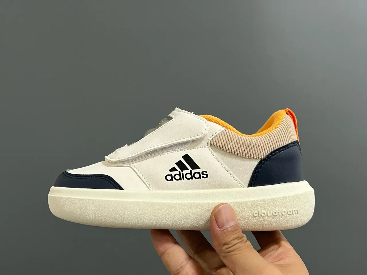 Adidas White Blue Low-Top Velcro Strap Lifestyle Sneakers 16