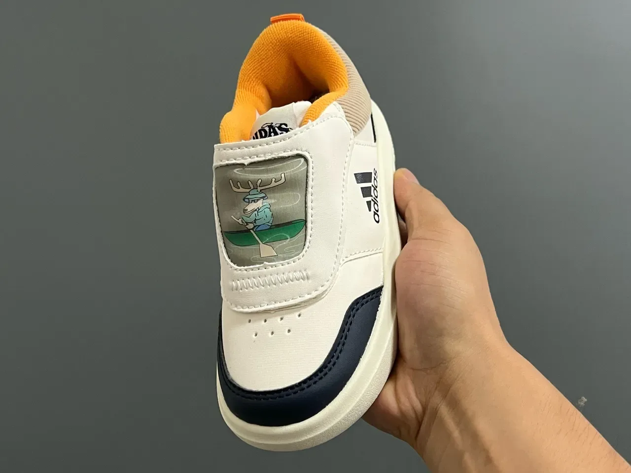 Adidas White Blue Low-Top Velcro Strap Lifestyle Sneakers 17