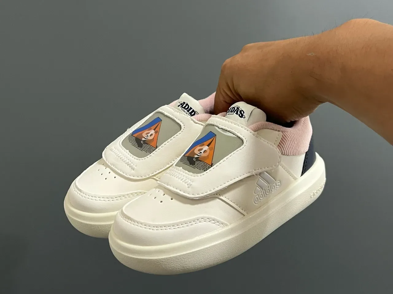 Adidas White Blue Low-Top Velcro Strap Lifestyle Sneakers 23