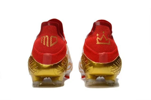 Adidas Chaussures de football blanc et or basses cage terrain ferme 4