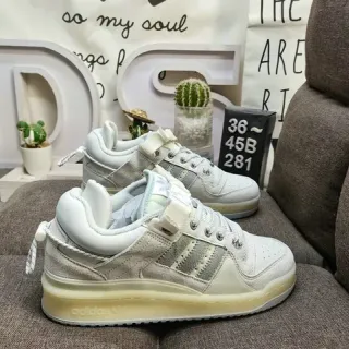 Adidas White Gray Low-Top Suede-Mesh Upper Lifestyle Sneakers