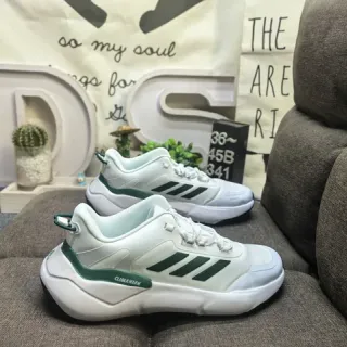 Adidas White Green Chunky Sculpted Midsole Mesh-and-Synthetic Upper Lifestyle Sneakers