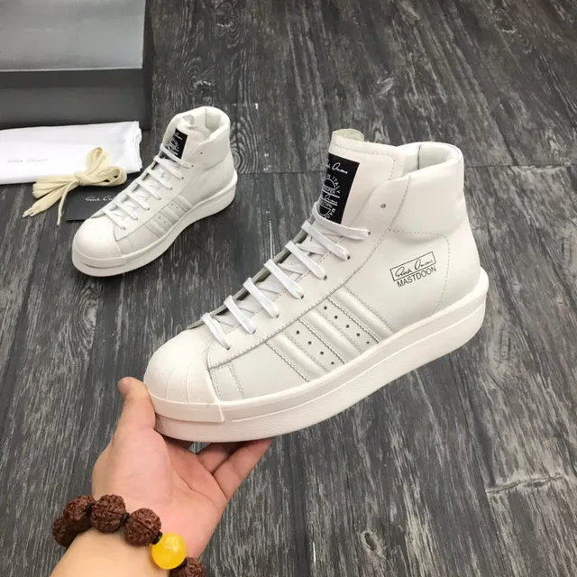 Adidas White High-Top Leather Upper Lifestyle Sneakers 3