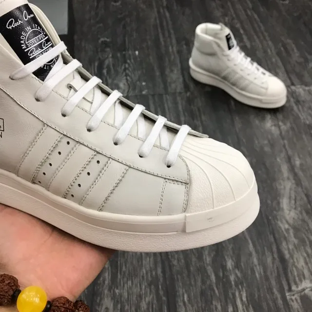 Adidas White High-Top Leather Upper Lifestyle Sneakers 6
