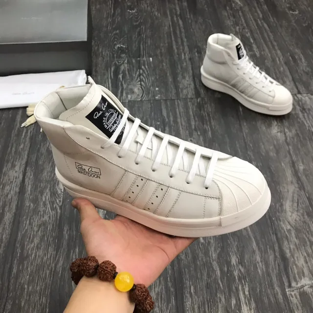 Adidas White High-Top Leather Upper Lifestyle Sneakers 7