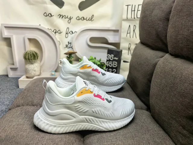 Adidas White Multicolor Engineered Knit Upper Sculpted Foam Midsole Sneakers 1