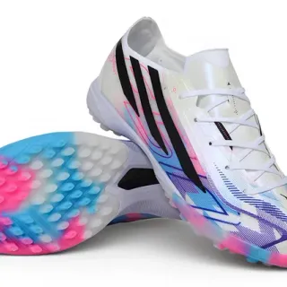 Adidas White Multicolor Low-Cut Synthetic Upper Vibrant Graphic Overlay Turf Soccer Shoes