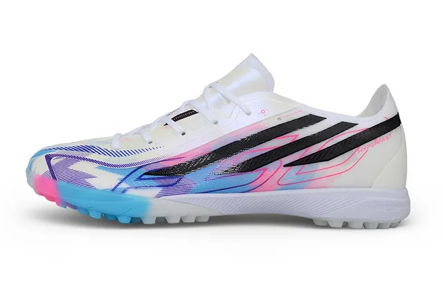 Adidas Blancs Multicolores Basses Supérieure Synthétique Recouvrement Graphique Vibrant Chaussures de Football Turf 8
