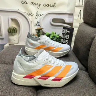 Adidas blanc orange haut en mesh ingénierie sculpté Lightstrike Pro midsole chaussures de course