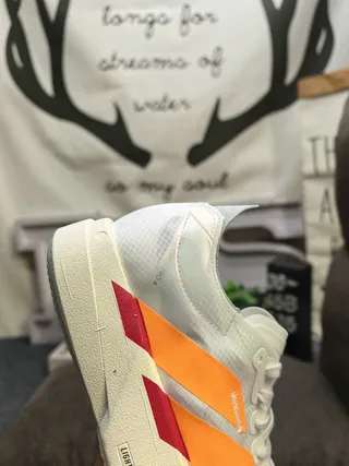 Adidas White Orange Engineered Mesh Upper Sculpted Lightstrike Pro Midsole Running Shoes 3