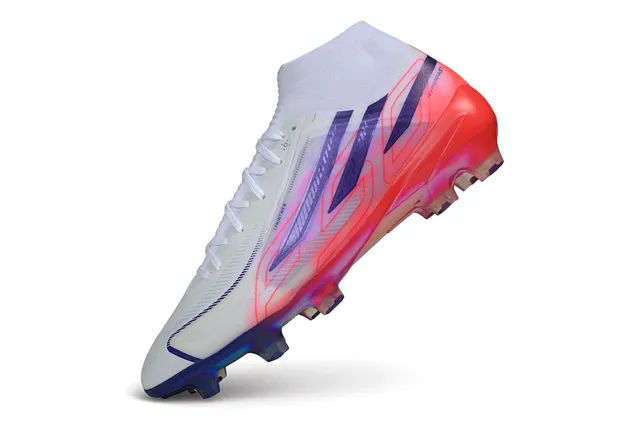 Adidas White Purple High-Cut Translucent Sole Firm-Ground Soccer Shoes 3