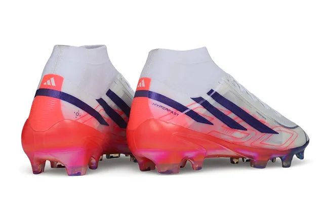 Adidas White Purple High-Cut Translucent Sole Firm-Ground Soccer Shoes 5