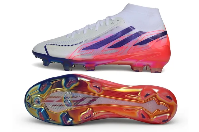 Adidas White Purple High-Cut Translucent Sole Firm-Ground Soccer Shoes 6