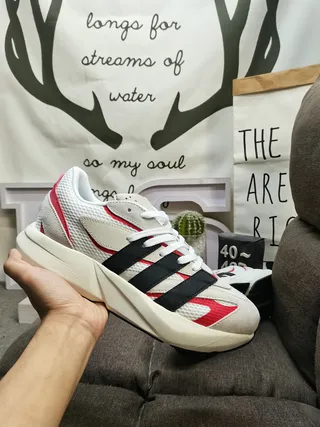 Adidas White Red Chunky Sculpted Sole Mesh And Synthetic Overlay Construction Lifestyle Sneakers 5