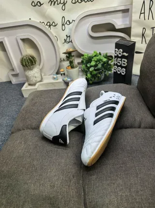Adidas White Silver Quilted Vamp Three-Stripe Side Panel Sneakers 6