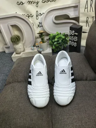 Adidas White Silver Quilted Vamp Three-Stripe Side Panel Sneakers 10