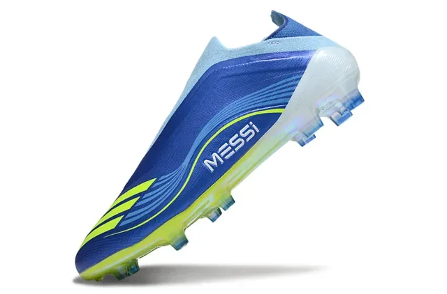Adidas X Speedportal Messi Chaussures de football bleu et vert néon pour terrain ferme 3