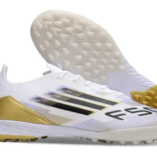 Adidas X White Gold Low-Cut Molded Conical Studs Turf Soccer Shoes