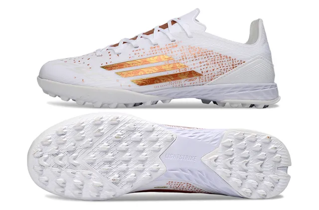 Adidas X Branco Laranja Baixo Superior Sintético Listras Gradientes Gramado Artificial Tênis de Futebol 5