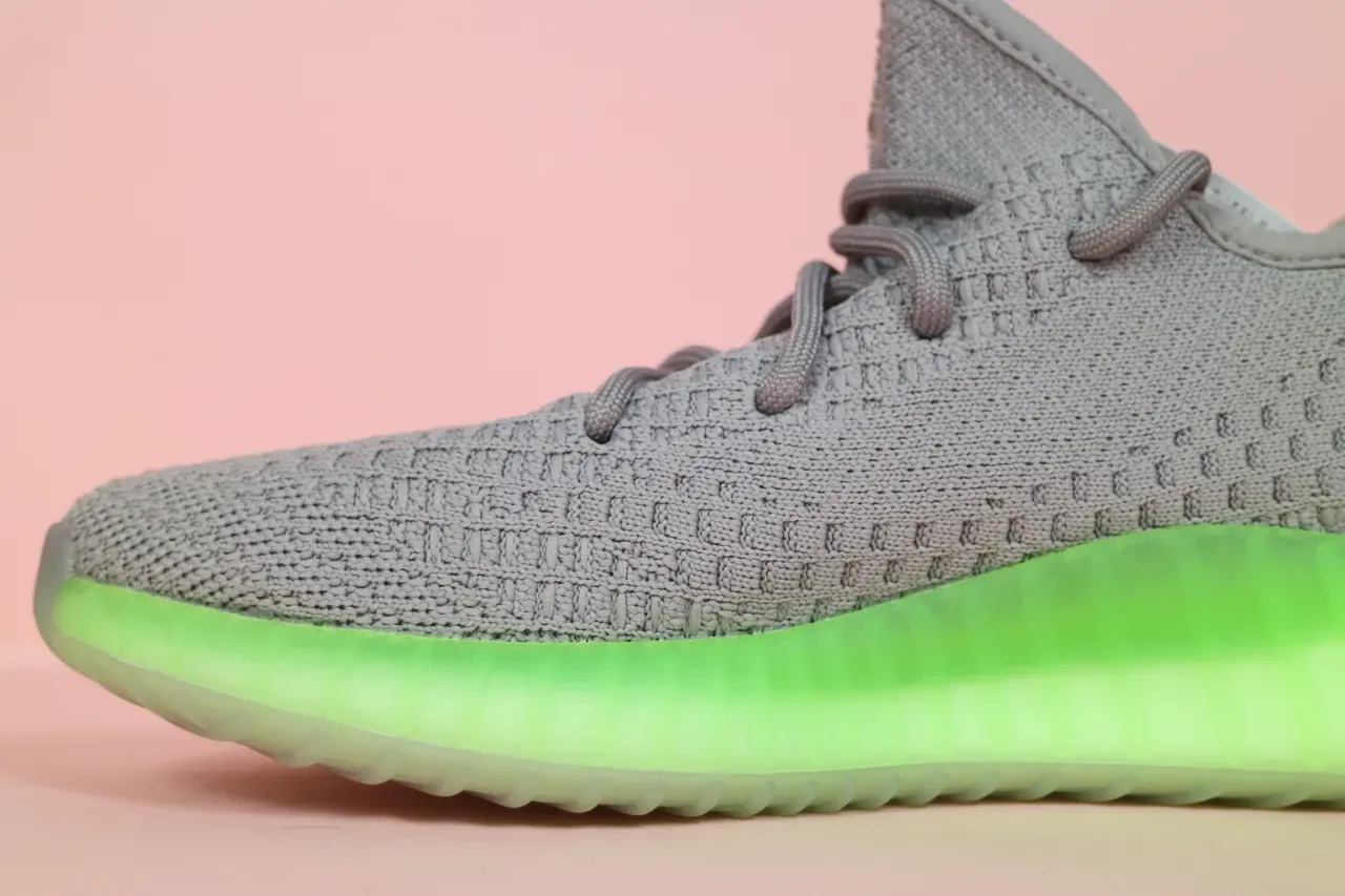 Adidas Yeezy Boost 350 V2 Glow Green Lifestyle Sneakers 3