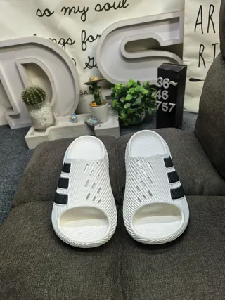 Adidas Yeezy Slide White Black Slippers 10