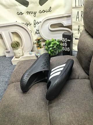 Adidas Yeezy Slide White Black Slippers 14