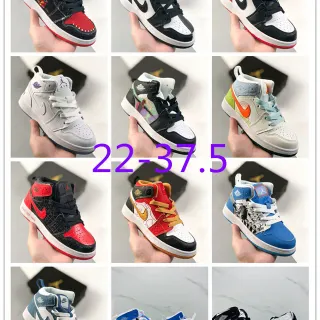 Air Jordan 1 Black Red White Kids Basketball Shoes