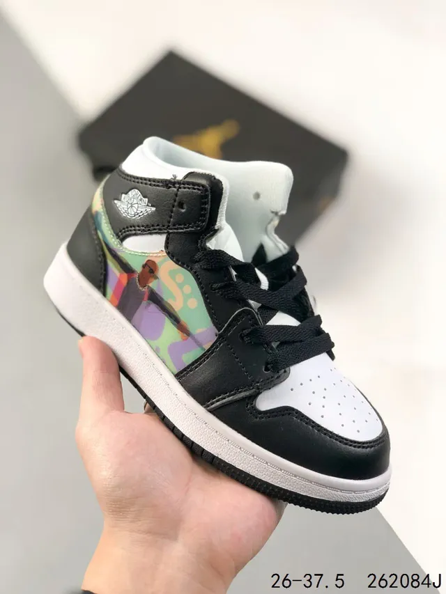 Air Jordan 1 Black Red White Kids Basketball Shoes 6