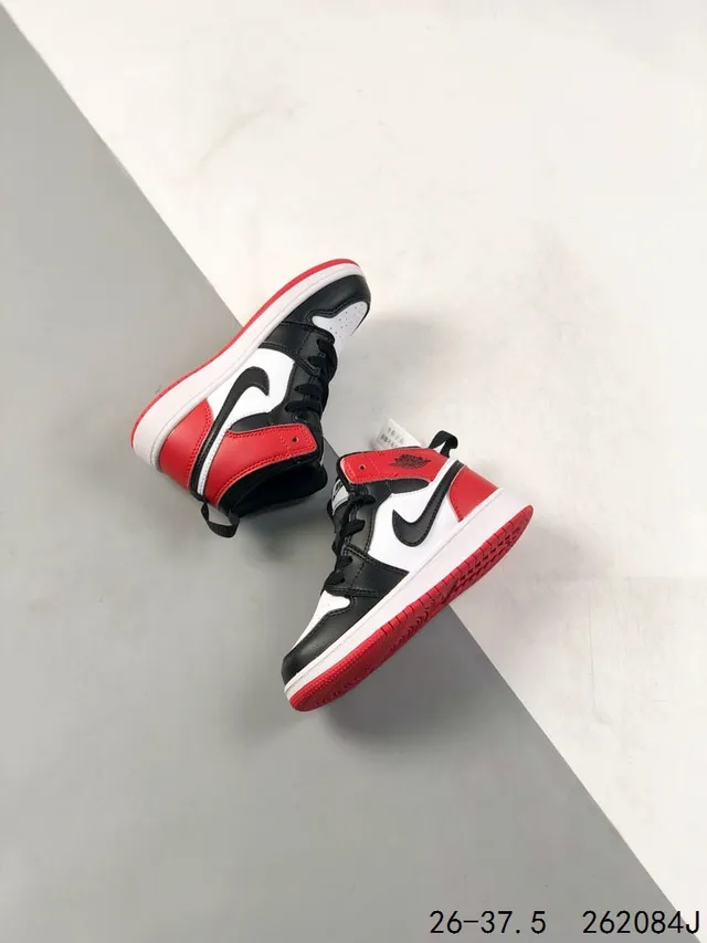 Air Jordan 1 Black Red White Kids Basketball Shoes 13