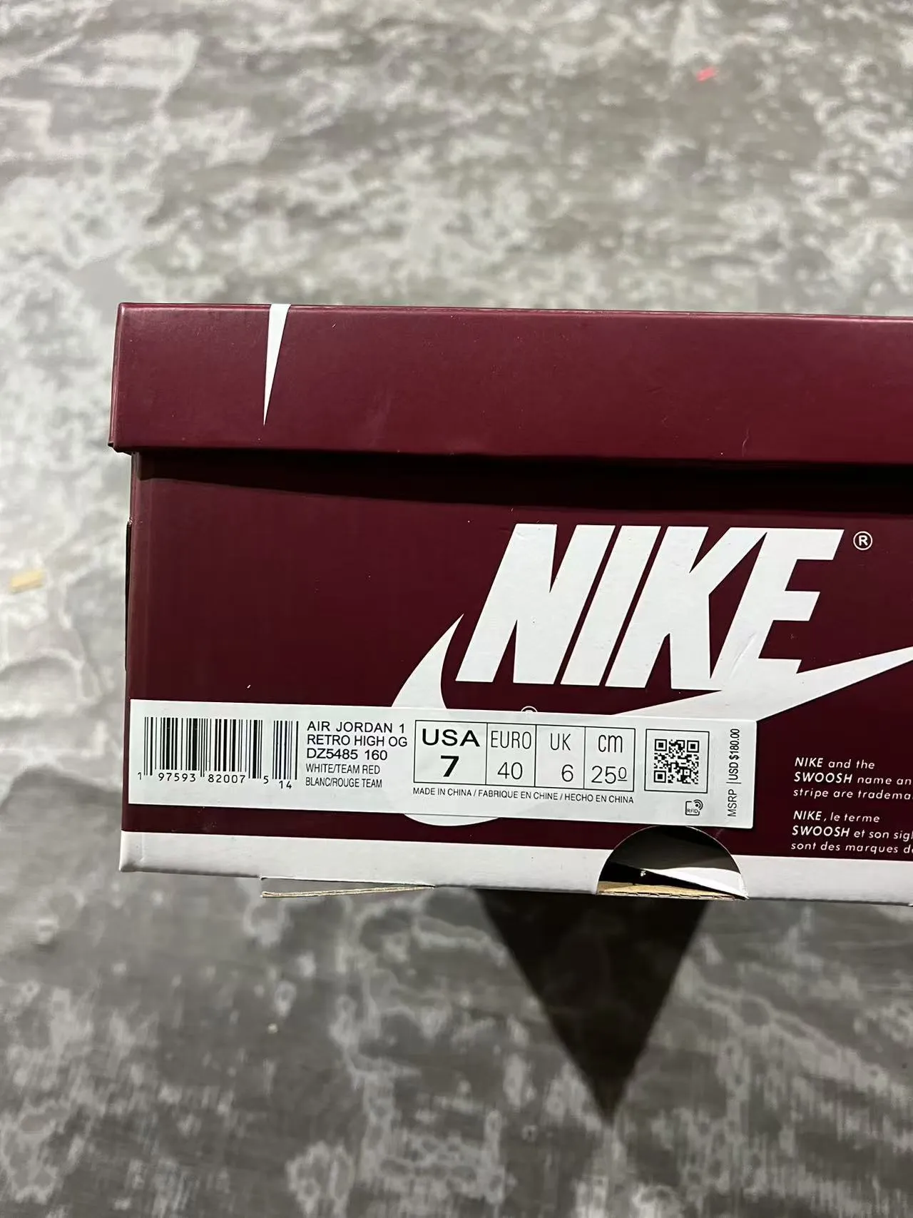 Air Jordan 1 Burgundy and White Leather Basketball Shoes 10