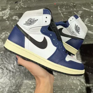 Air Jordan 1 High White Royal Blue Black Basketball Shoes