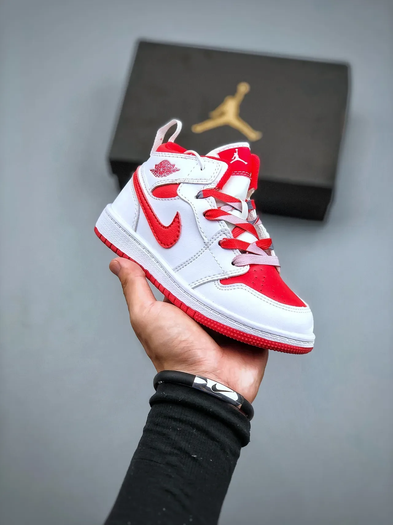 Air Jordan 1 Low Black Red White Lifestyle Sneakers 3
