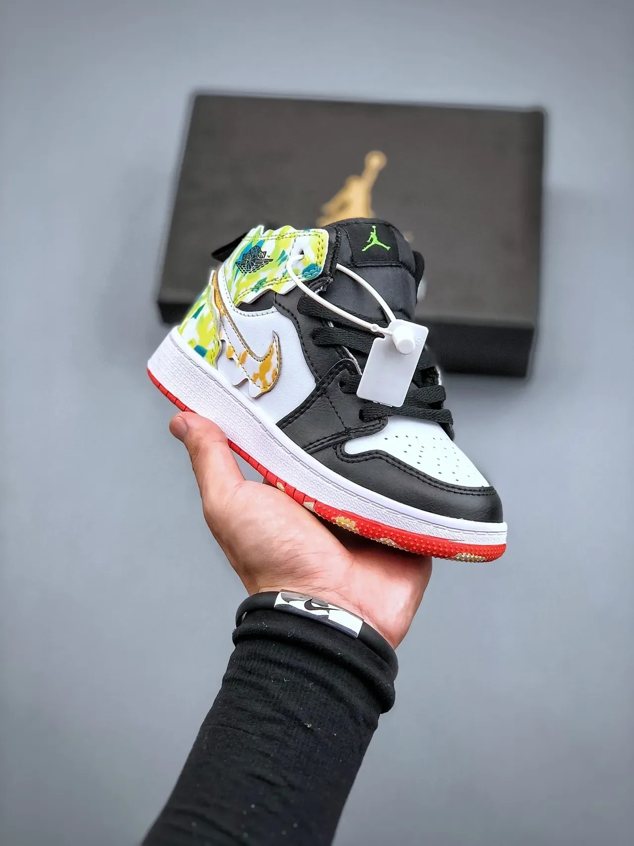 Air Jordan 1 Low Black Red White Lifestyle Sneakers 6