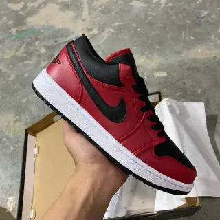 Air Jordan 1 Low Red Black White Lifestyle Sneakers