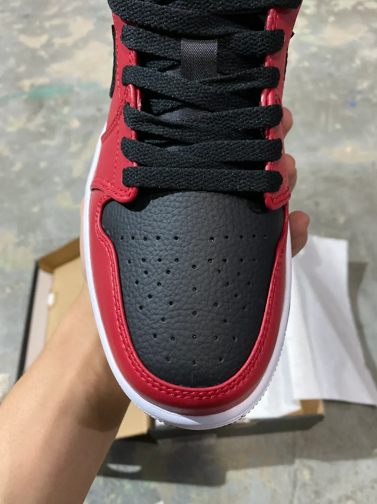 Air Jordan 1 Low Red Black White Lifestyle Sneakers 3