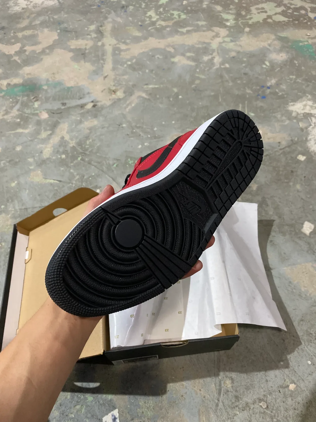 Air Jordan 1 Low Red Black White Lifestyle Sneakers 5