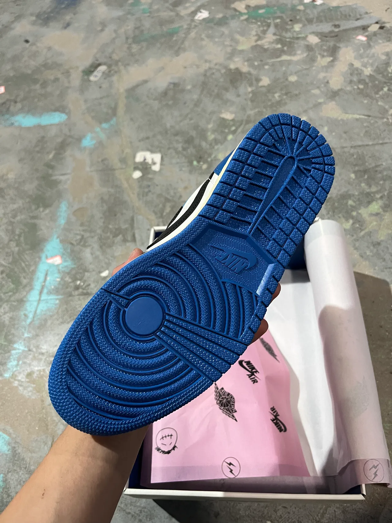 Air Jordan 1 Low White Black Royal Blue Beige Lifestyle Sneakers 5